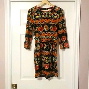 70s Flower Belted Mini Dress